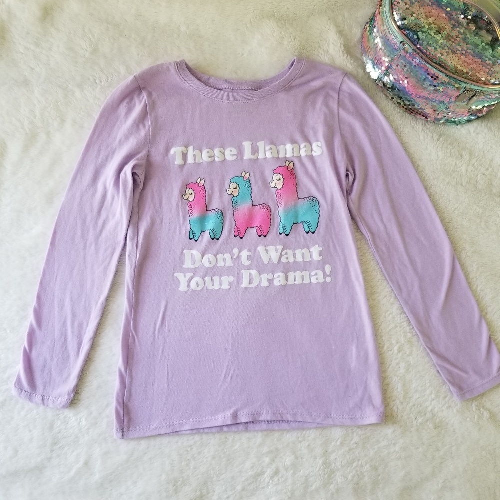 Children's Place Girls "Llama drama" top